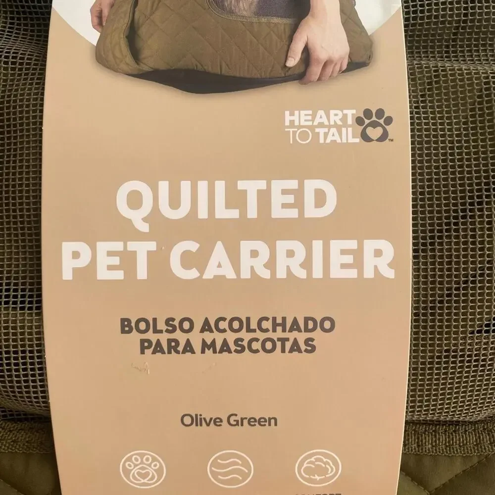 Quilted Pet Carrier - Olive Green